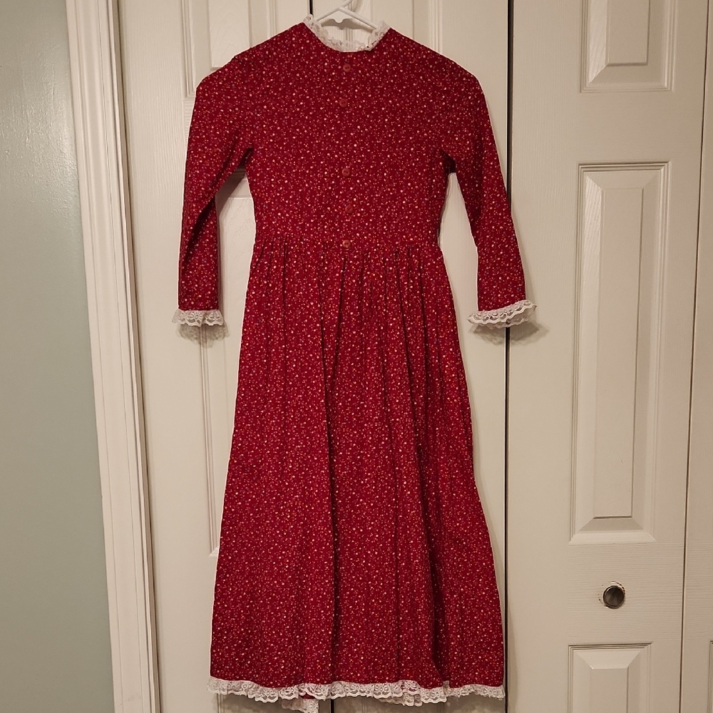 Vintage Hand Made Prairie Pioneer Long Floral Dress